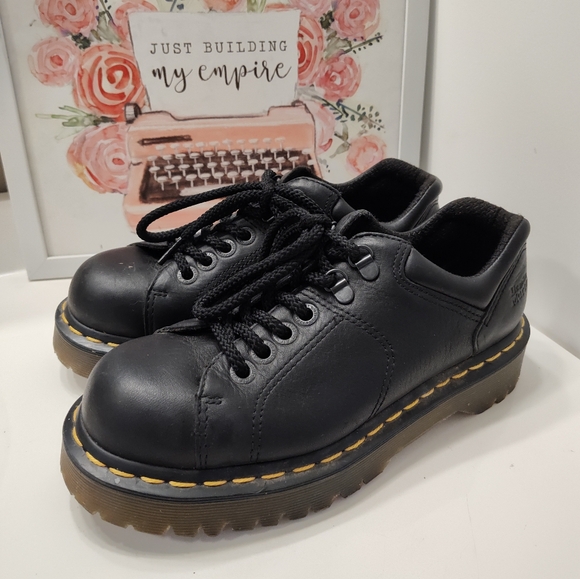 Vintage 90's Doc Martens #8213 Genuine Leather Low Top Chunky Platform Oxford, 8 - Picture 1 of 16